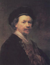 Репродукция картины "self-portrait" художника "рембрандт"