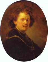 Копия картины "self-portrait bareheaded" художника "рембрандт"