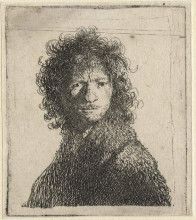 Копия картины "self-portrait frowning bust" художника "рембрандт"