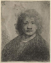 Картина "self-portrait with a broad nose" художника "рембрандт"