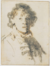 Копия картины "self-portrait, open mouthed" художника "рембрандт"