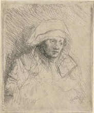 Картина "sick woman with a large white headdress (saskia)" художника "рембрандт"