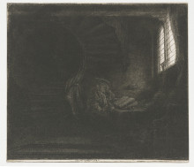 Копия картины "st. jerome in a dark chamber" художника "рембрандт"