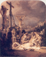 Копия картины "the lamentation over the dead christ" художника "рембрандт"