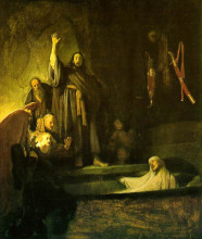 Копия картины "the raising of lazarus" художника "рембрандт"