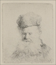 Репродукция картины "a man with a large beard and a low fur cap" художника "рембрандт"
