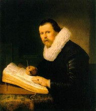 Репродукция картины "a scholar" художника "рембрандт"