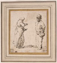 Копия картины "beggar man and woman" художника "рембрандт"