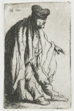 Репродукция картины "beggar with his left hand extended" художника "рембрандт"