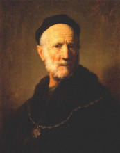 Копия картины "bust of an old man" художника "рембрандт"