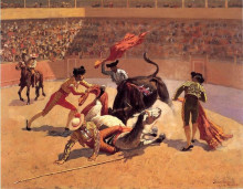 Репродукция картины "bull fight in mexico" художника "ремингтон фредерик"