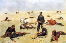 Копия картины "what an unbranded cow has cost" художника "ремингтон фредерик"