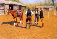 Картина "buying polo ponies in the west" художника "ремингтон фредерик"