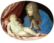 Копия картины "virgin and child&#160;adoring" художника "рени гвидо"