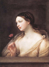 Копия картины "girl with a rose" художника "рени гвидо"