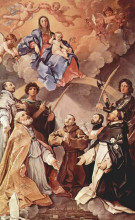 Репродукция картины "madonna enthroned with saints" художника "рени гвидо"