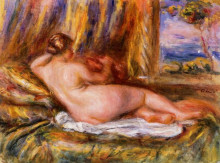 Репродукция картины "reclining nude" художника "ренуар пьер огюст"