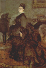 Репродукция картины "portrait of a woman (mme. georges hartmann)" художника "ренуар пьер огюст"