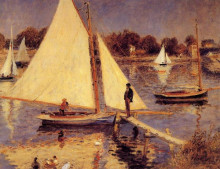 Репродукция картины "sailboats at argenteuil" художника "ренуар пьер огюст"