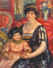 Репродукция картины "portrait of madame duberville with her son henri" художника "ренуар пьер огюст"