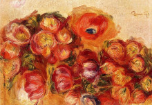 Репродукция картины "study of flowers anemones and tulips" художника "ренуар пьер огюст"