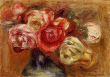 Копия картины "vase of roses" художника "ренуар пьер огюст"