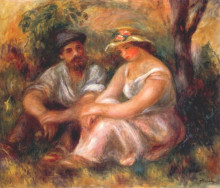 Репродукция картины "seated couple" художника "ренуар пьер огюст"