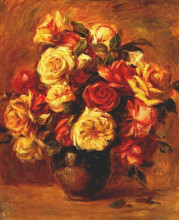 Репродукция картины "bouquet of roses" художника "ренуар пьер огюст"