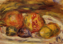 Репродукция картины "still life pomegranate, figs and apples" художника "ренуар пьер огюст"