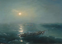 Копия картины "море ночью" художника "айвазовский иван"