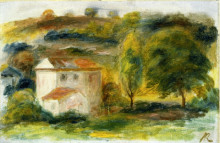 Картина "landscape with white house" художника "ренуар пьер огюст"