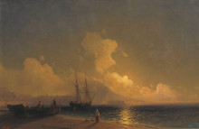 Копия картины "ночь на море" художника "айвазовский иван"