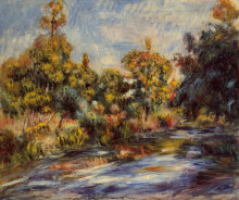 Копия картины "landscape with river" художника "ренуар пьер огюст"