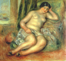 Картина "sleeping odalisque (odalisque with babouches)" художника "ренуар пьер огюст"