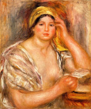 Картина "woman with a yellow turban" художника "ренуар пьер огюст"