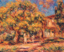 Репродукция картины "lime tree and farmhouse" художника "ренуар пьер огюст"