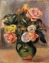 Копия картины "bouquet of roses" художника "ренуар пьер огюст"