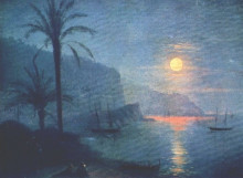 Копия картины "ницца ночью" художника "айвазовский иван"