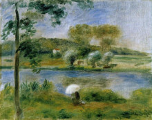 Картина "landscape banks of the river" художника "ренуар пьер огюст"
