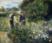 Картина "picking flowers" художника "ренуар пьер огюст"