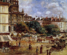 Репродукция картины "place de la trinite" художника "ренуар пьер огюст"