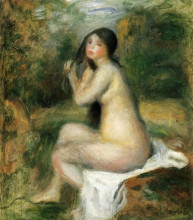 Картина "seated bather" художника "ренуар пьер огюст"
