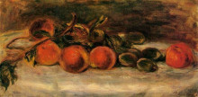 Репродукция картины "still life with peaches and chestnuts" художника "ренуар пьер огюст"
