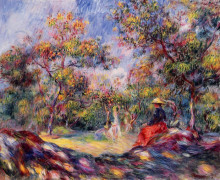 Копия картины "woman in a landscape" художника "ренуар пьер огюст"