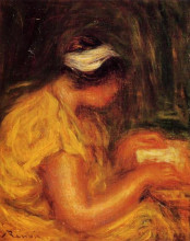 Картина "young woman reading" художника "ренуар пьер огюст"