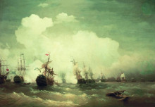 Репродукция картины "морское сражение при ревеле" художника "айвазовский иван"