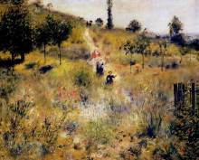 Репродукция картины "path leading through tall grass" художника "ренуар пьер огюст"