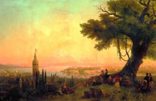 Репродукция картины "вид константинополя в вечернем свете" художника "айвазовский иван"