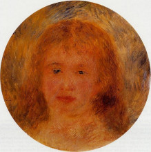 Картина "woman`s head (jeanne samary)" художника "ренуар пьер огюст"