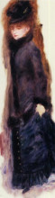 Репродукция картины "young woman lifting her skirt" художника "ренуар пьер огюст"